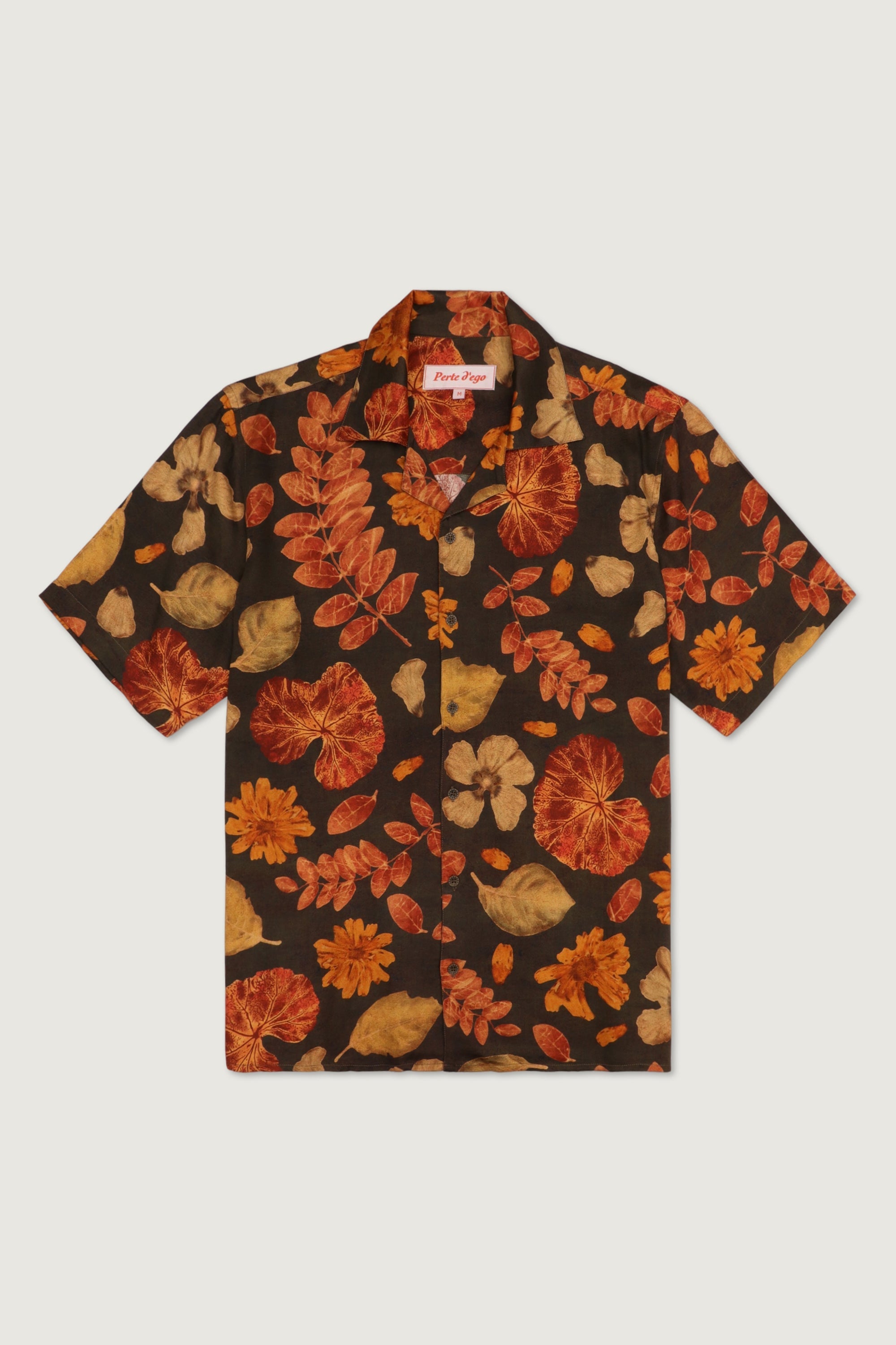 Botanical print shirt- Black