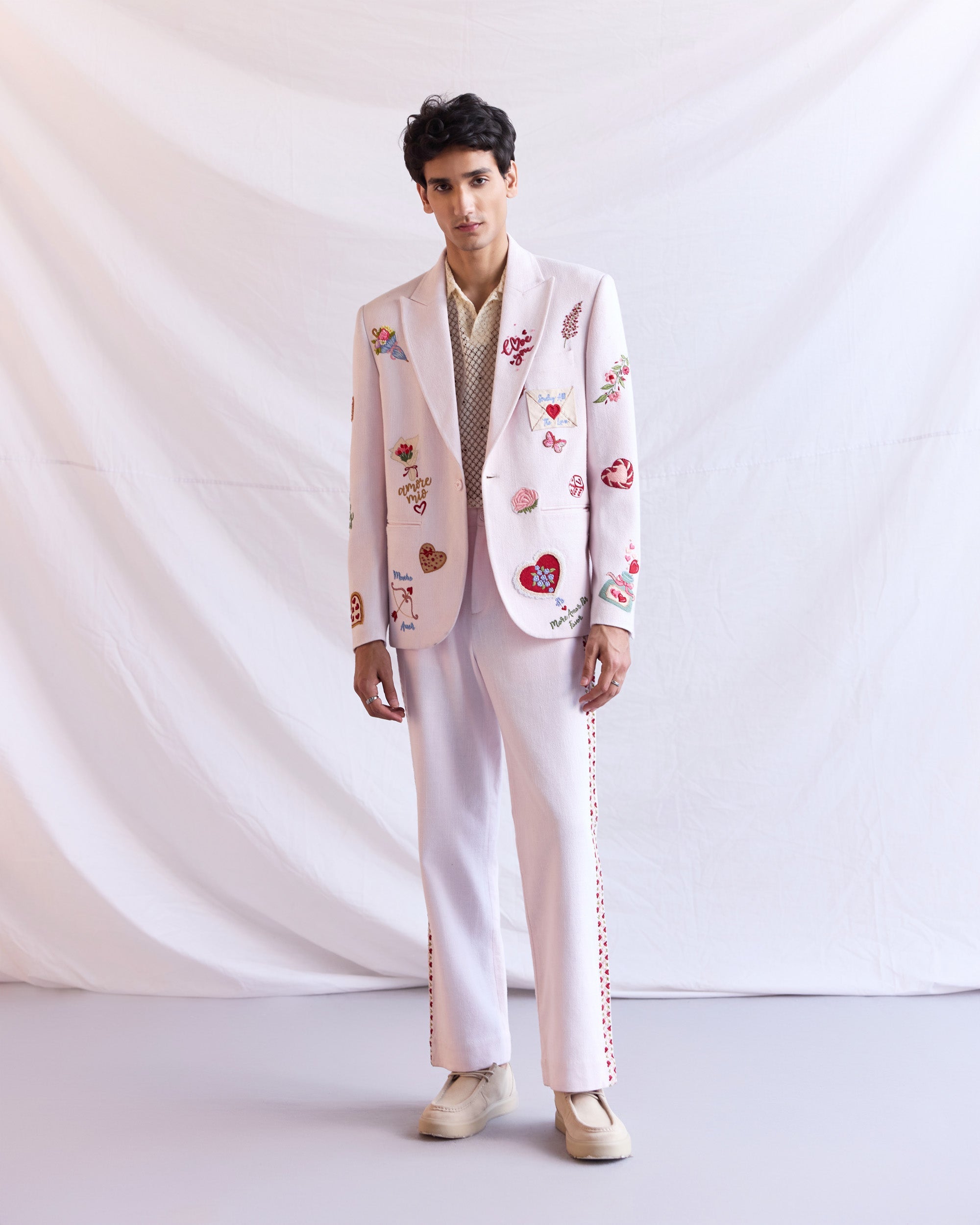 “Amore Mio” hand embroidered blazer
