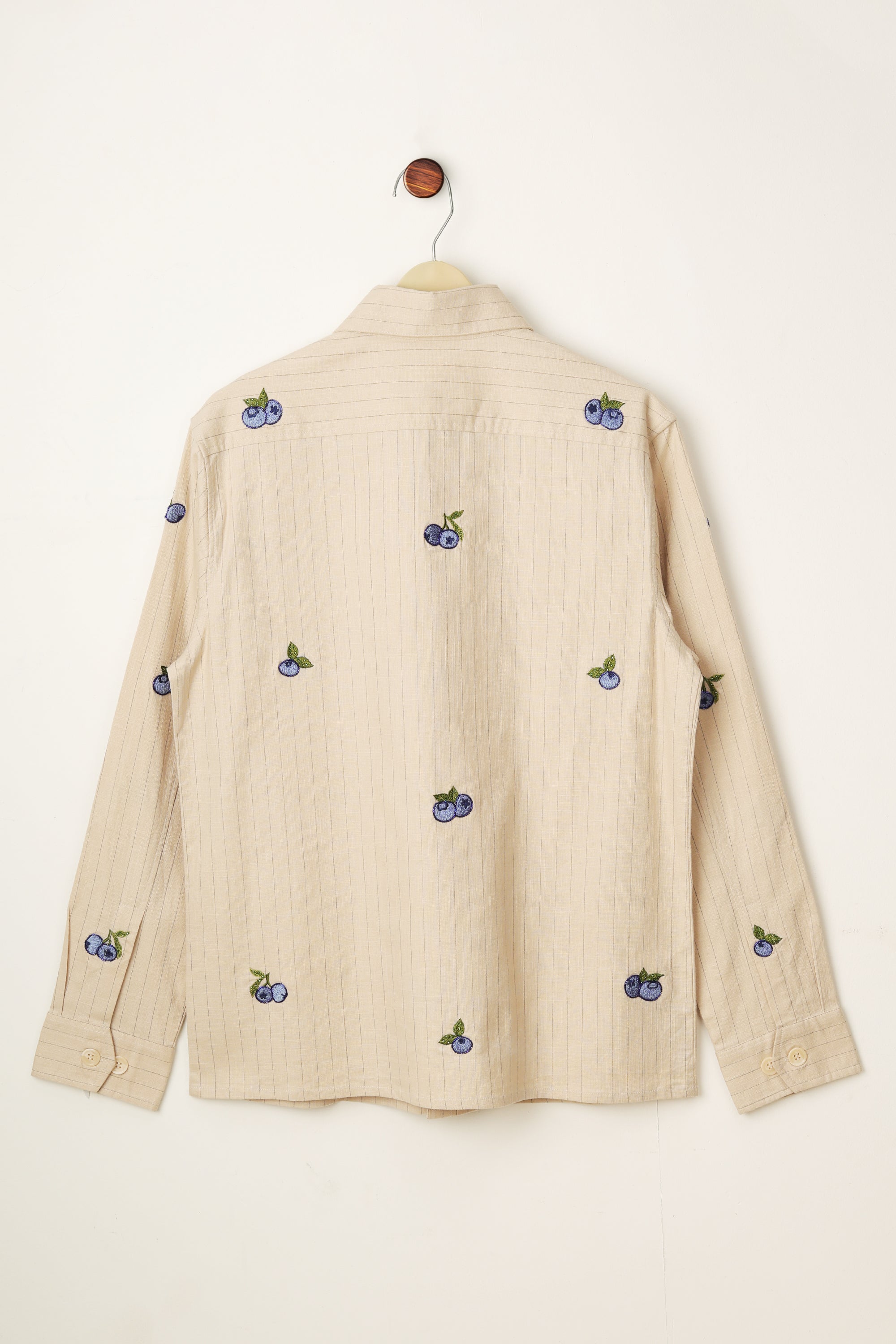 "Blueberries" Hand-Embroidered Overshirt