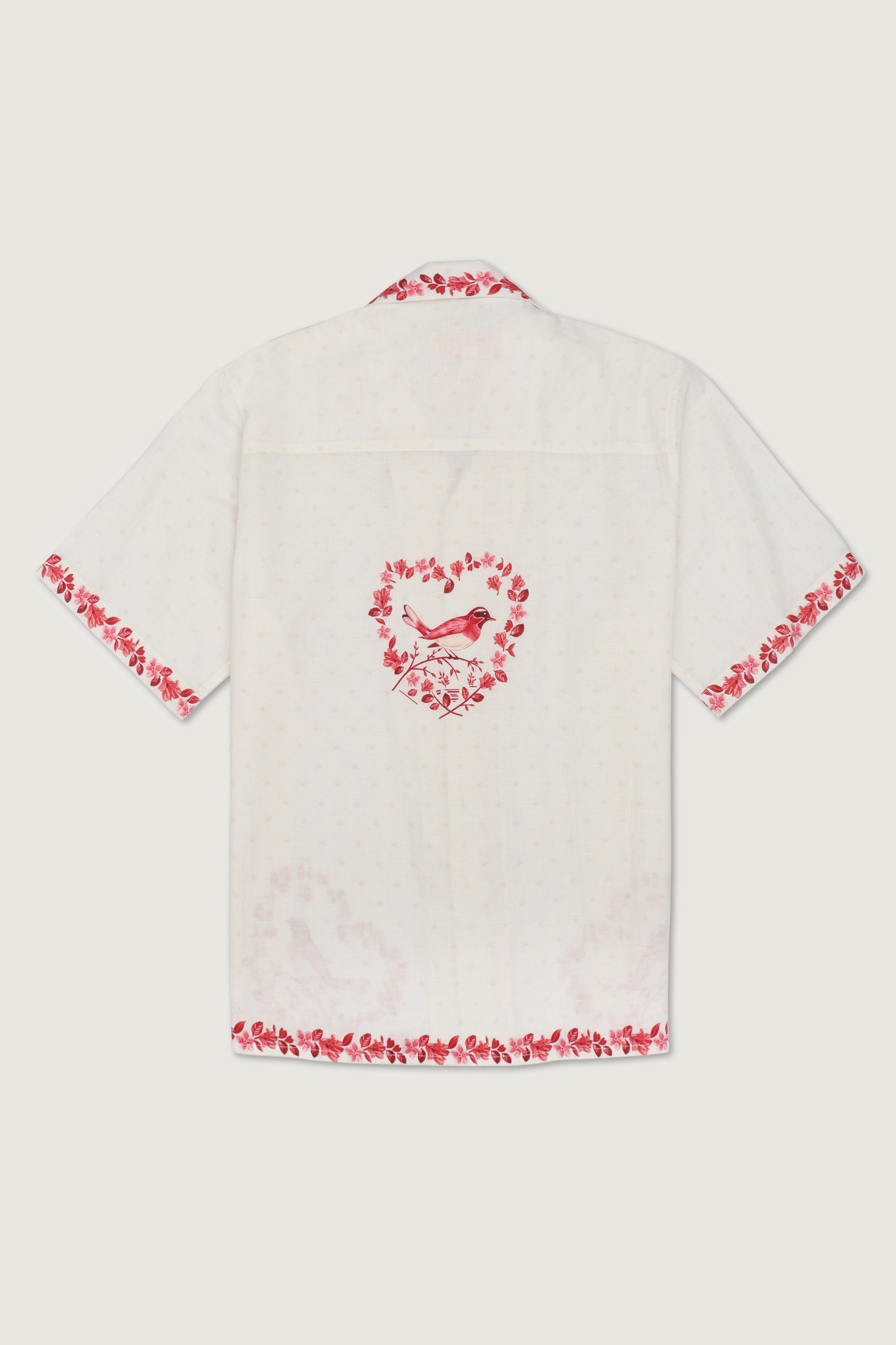 Lovebirds border print shirt