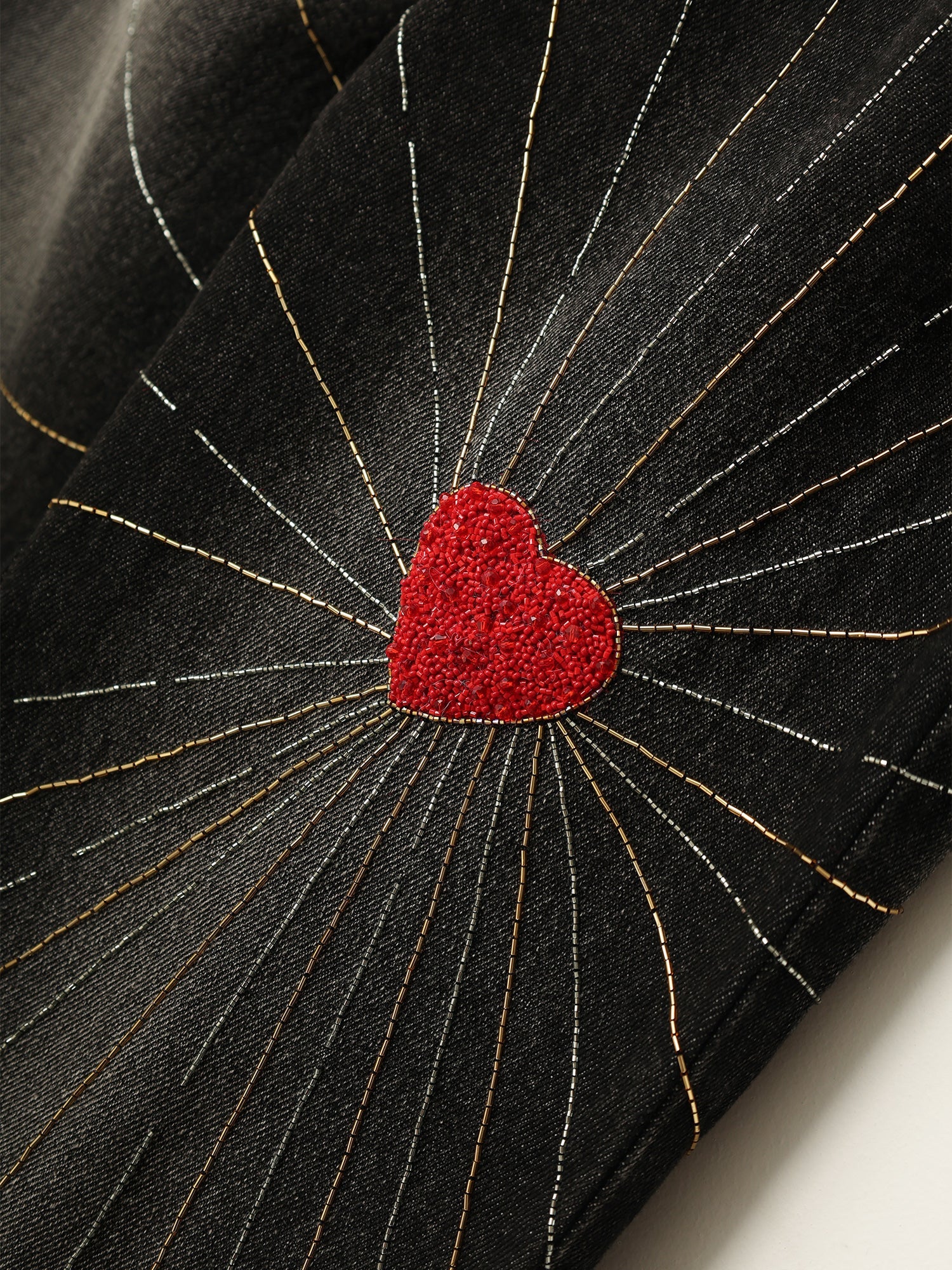 "Lovers" hand embroidered straight fit jeans