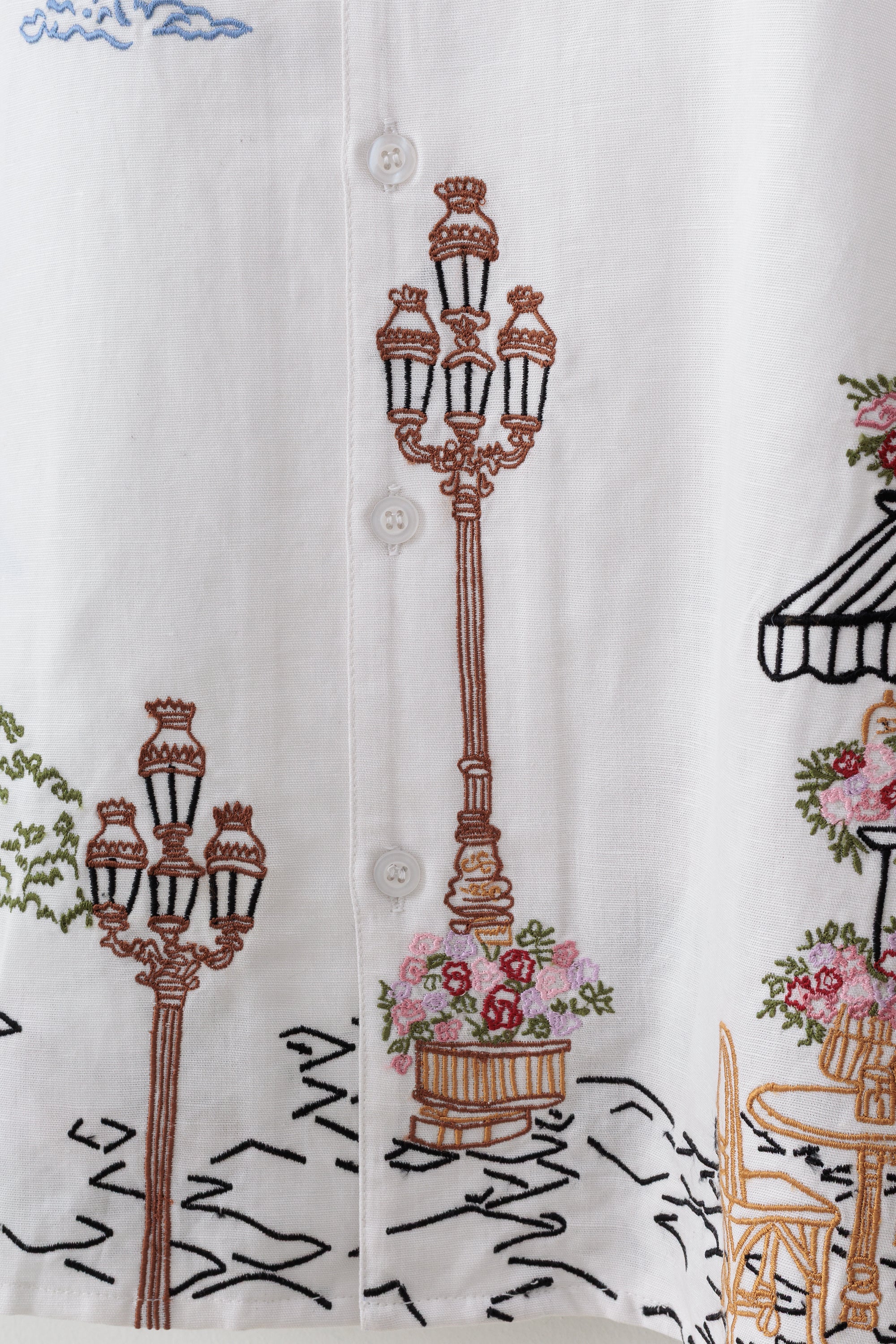 "Le Paris" embroidered shirt