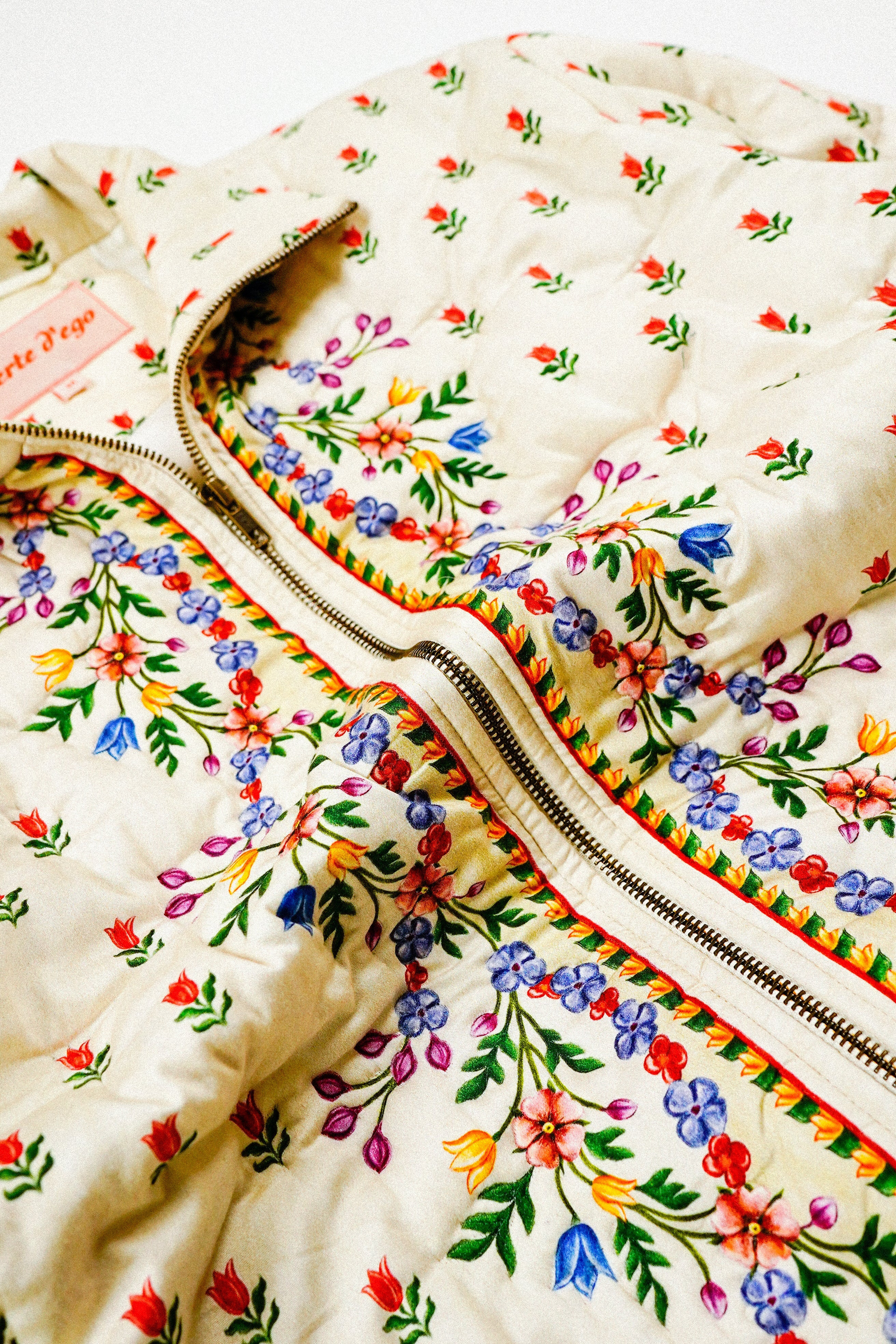 Watercolor border quilted jacket