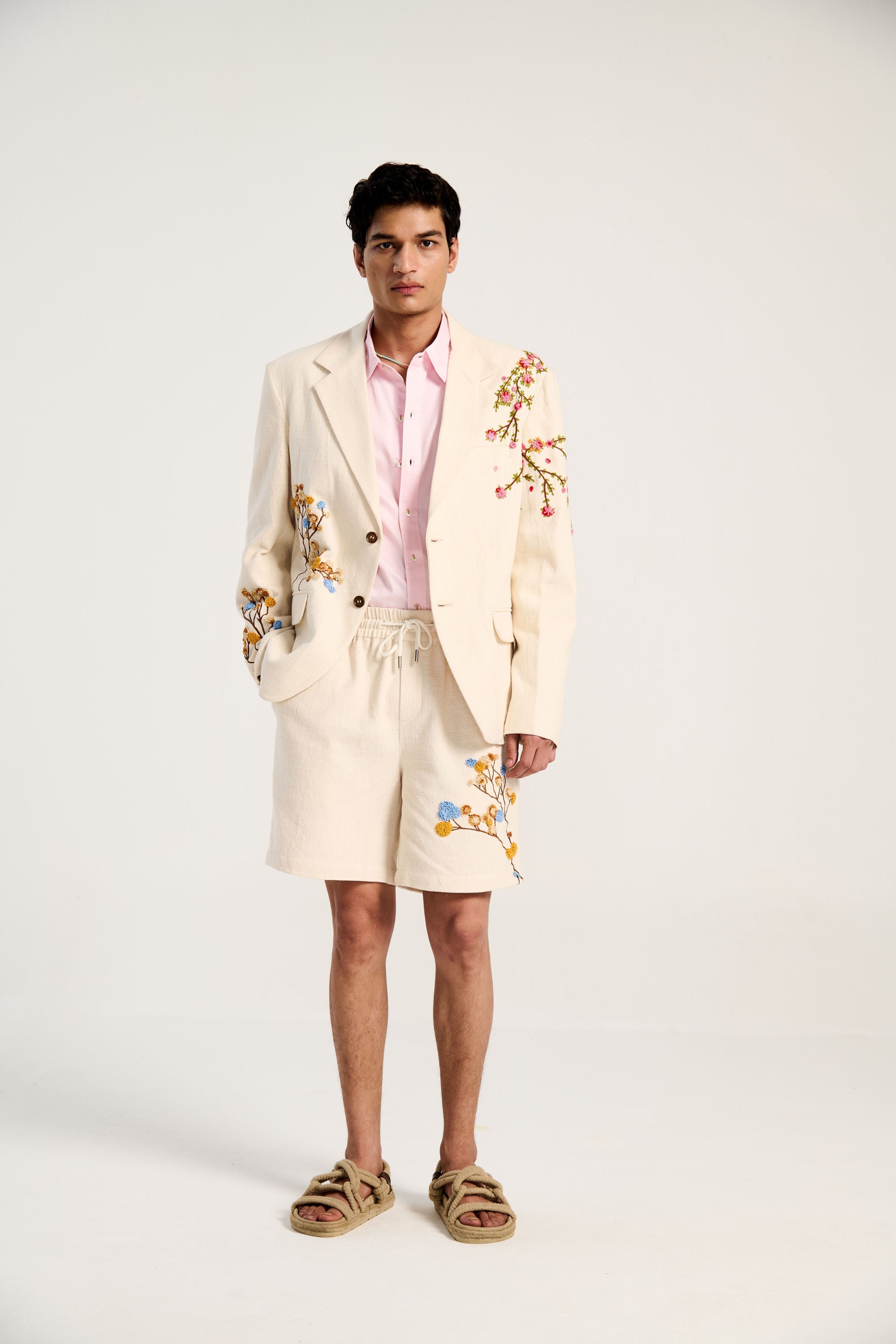 "Le Summer" hand embroidered blazer
