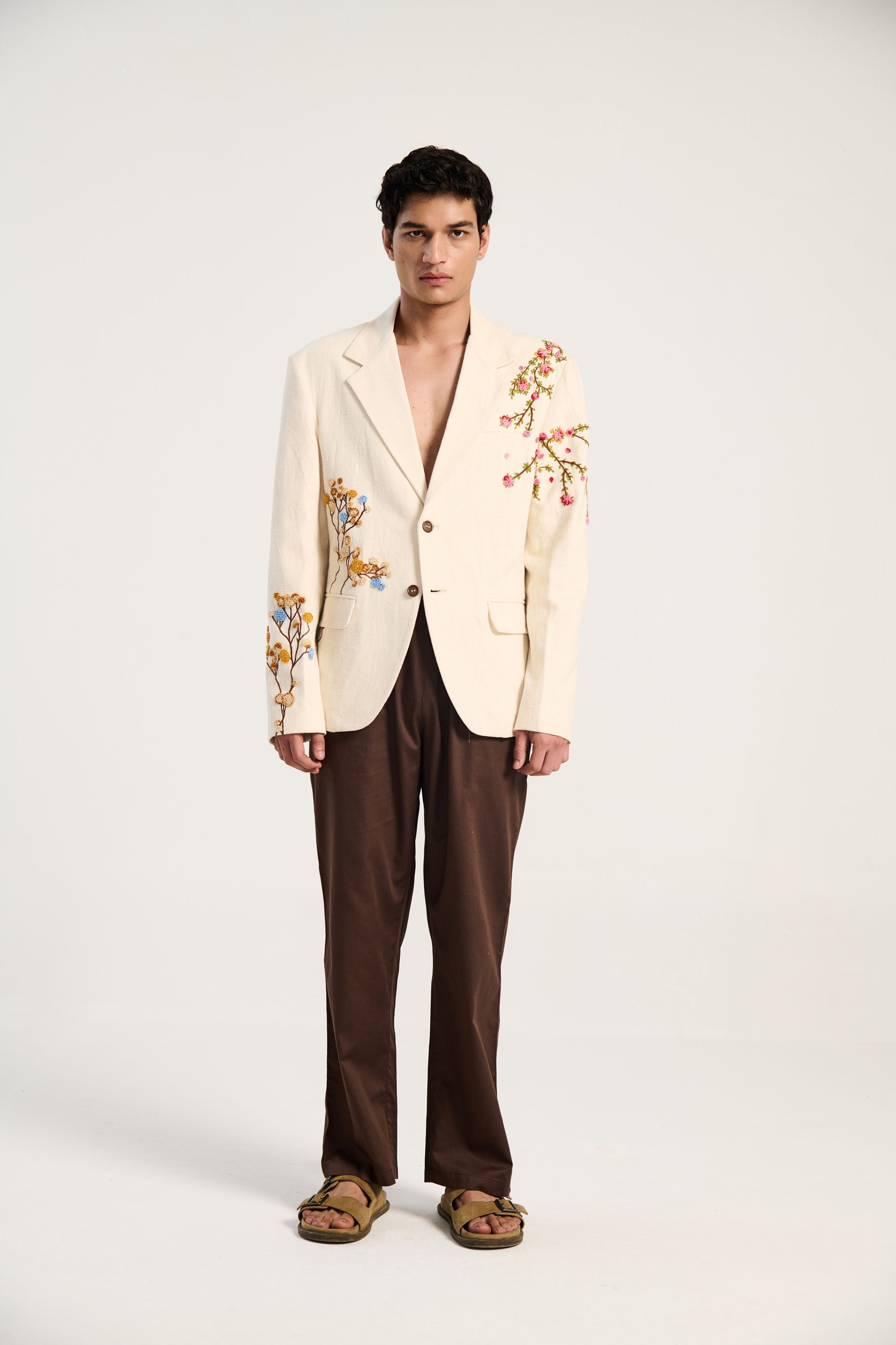 "Le Summer" hand embroidered blazer