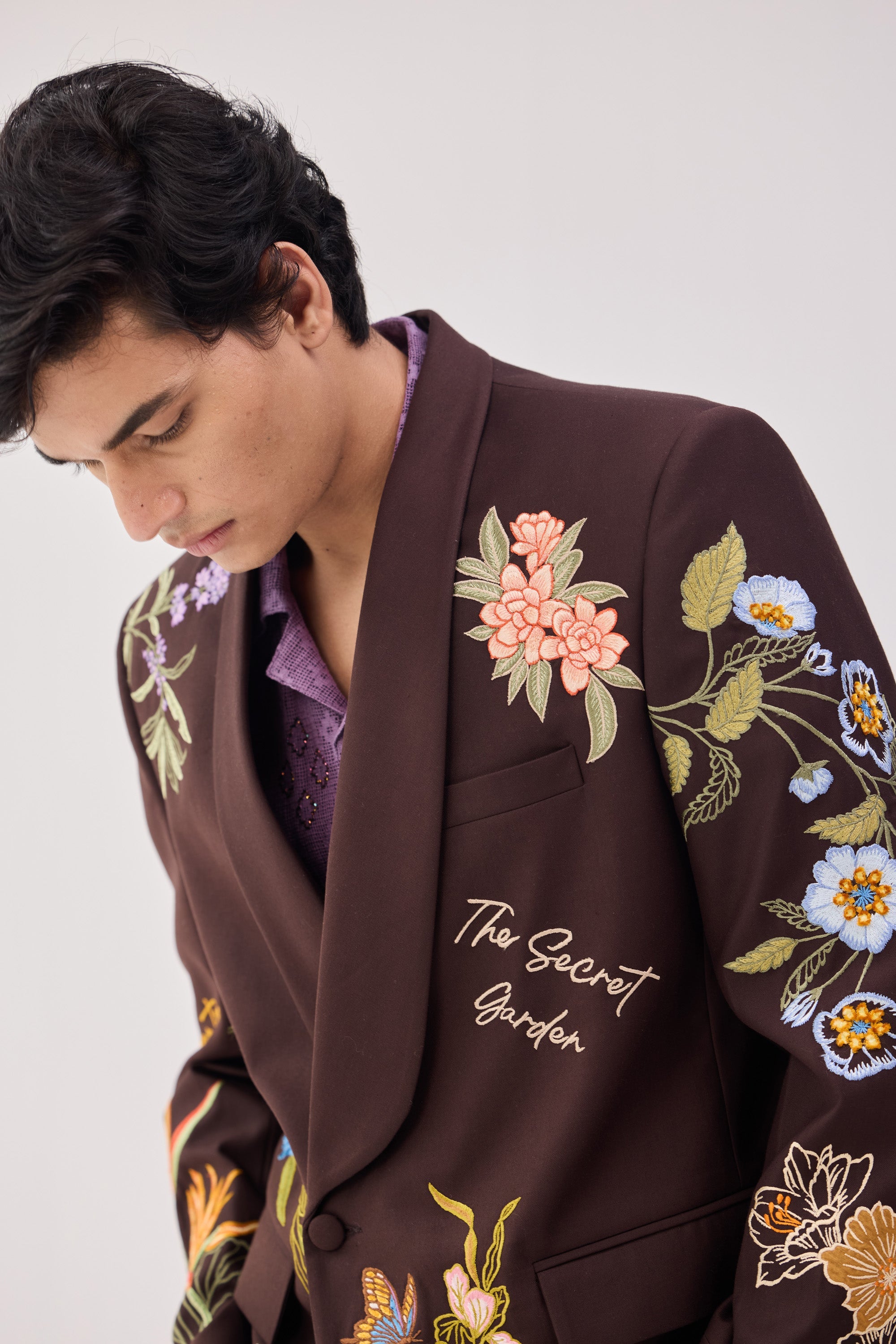 "The secret garden" embroidered casual wedding blazer