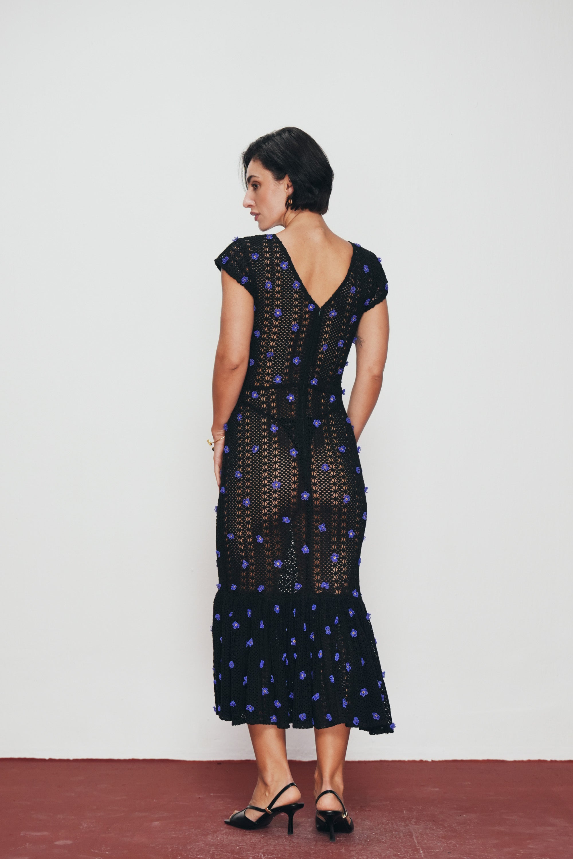 Amara hand beaded lace dress