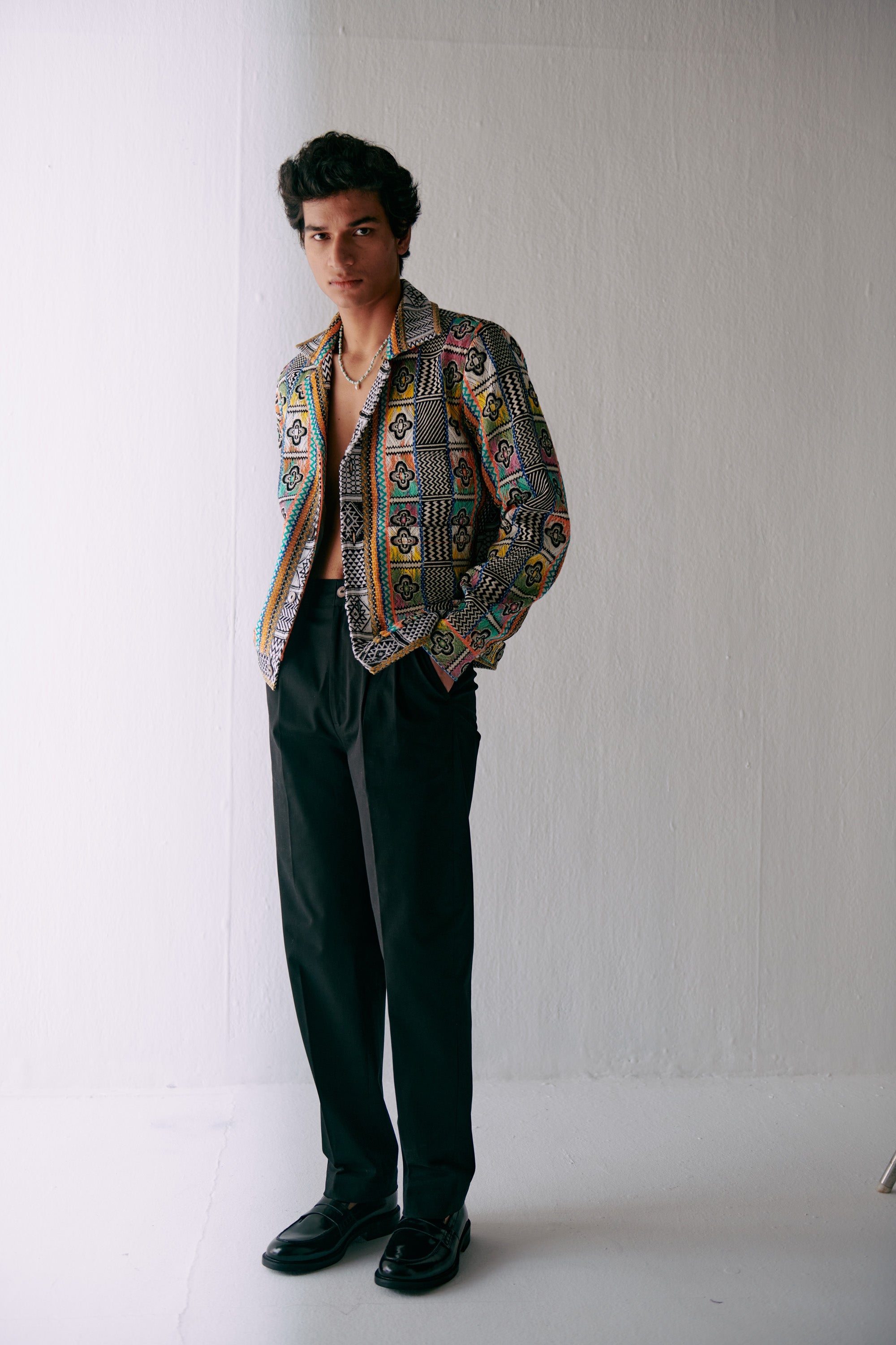 Retro jacquard jacket
