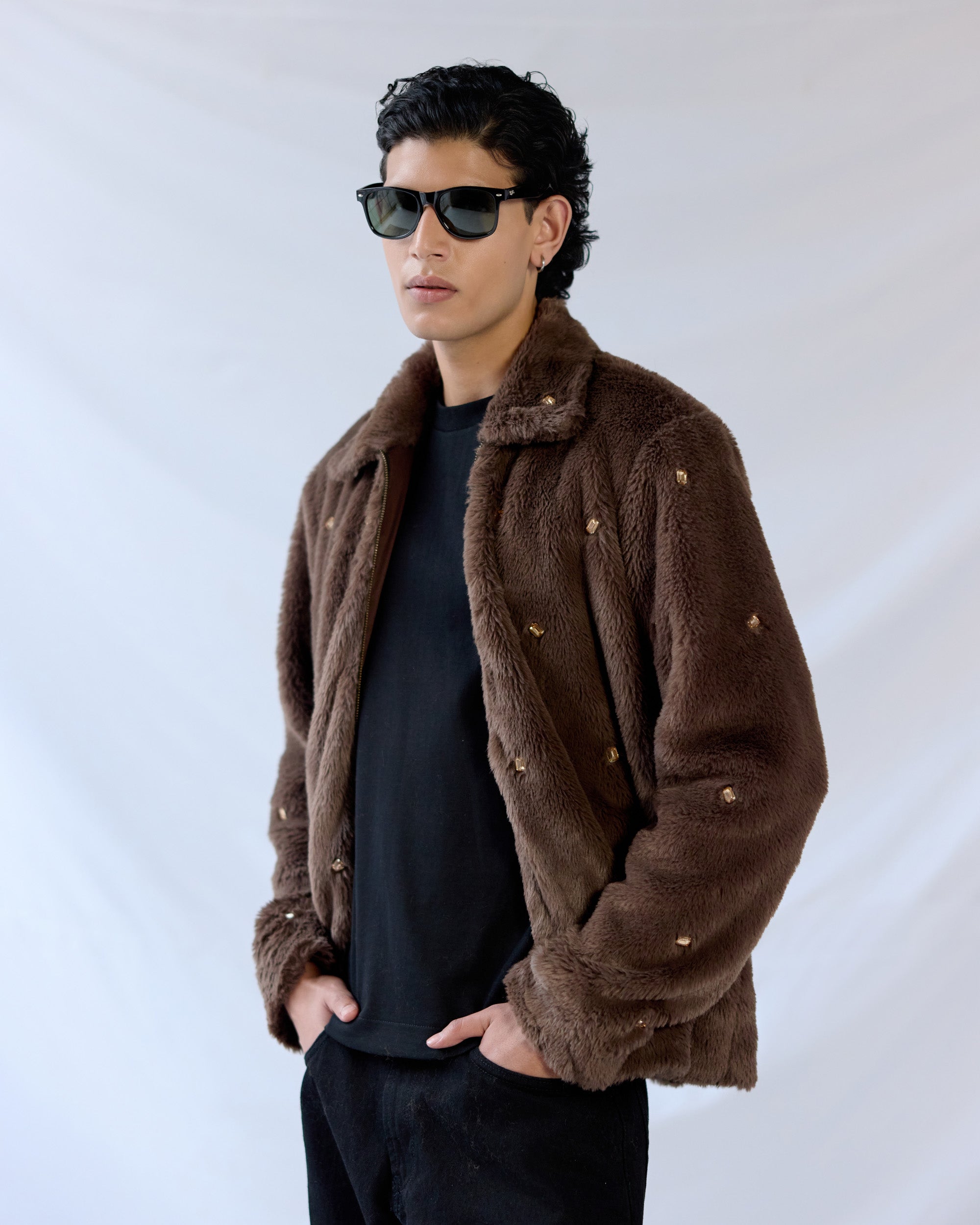 Winter Noir Faux-Fur jacket