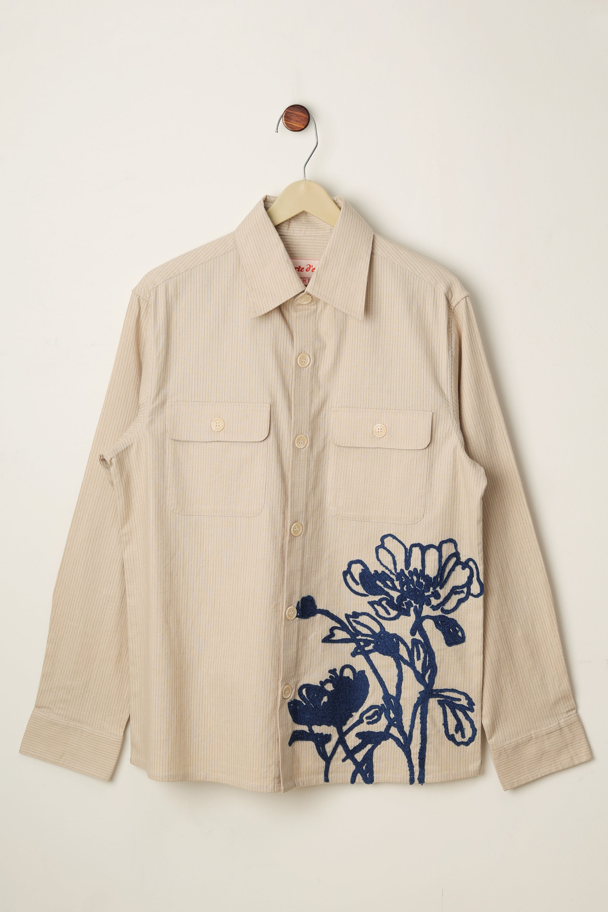 "Blue Floral" Embroidered Overshirt