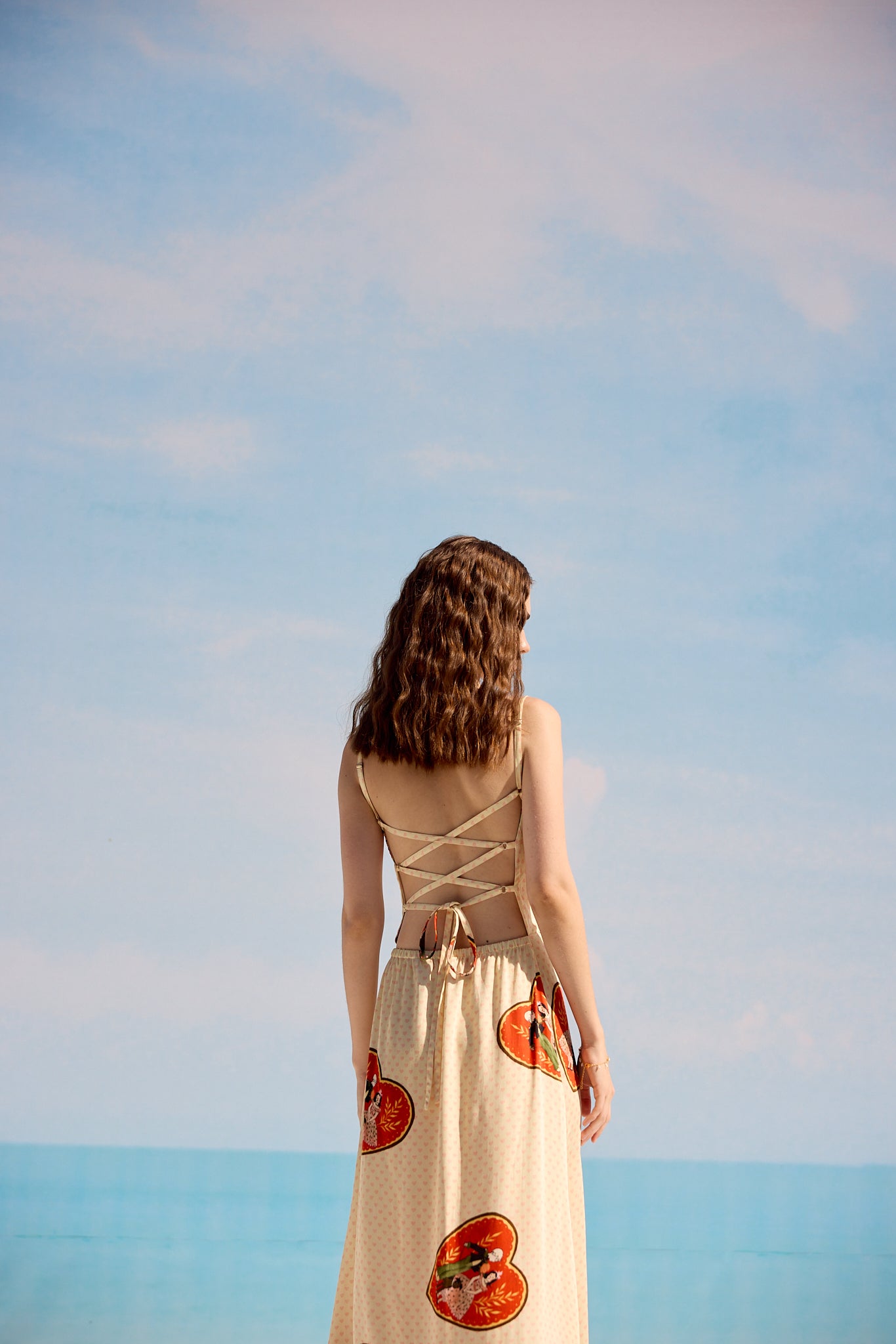 "Lovers" Pleated Cowl Aline Dress