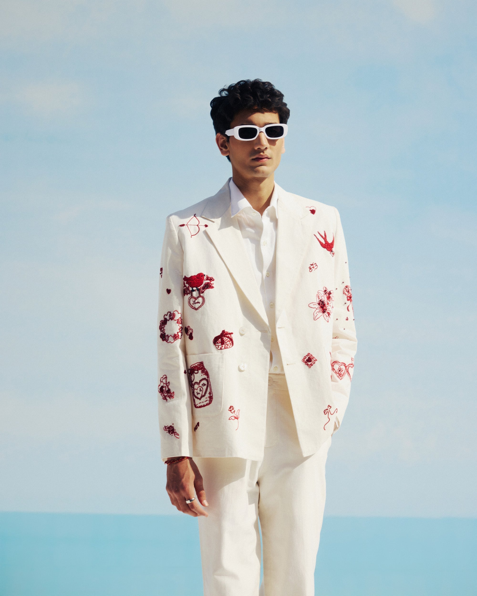 "Amour Sauvage" Hand Embroidered Blazer