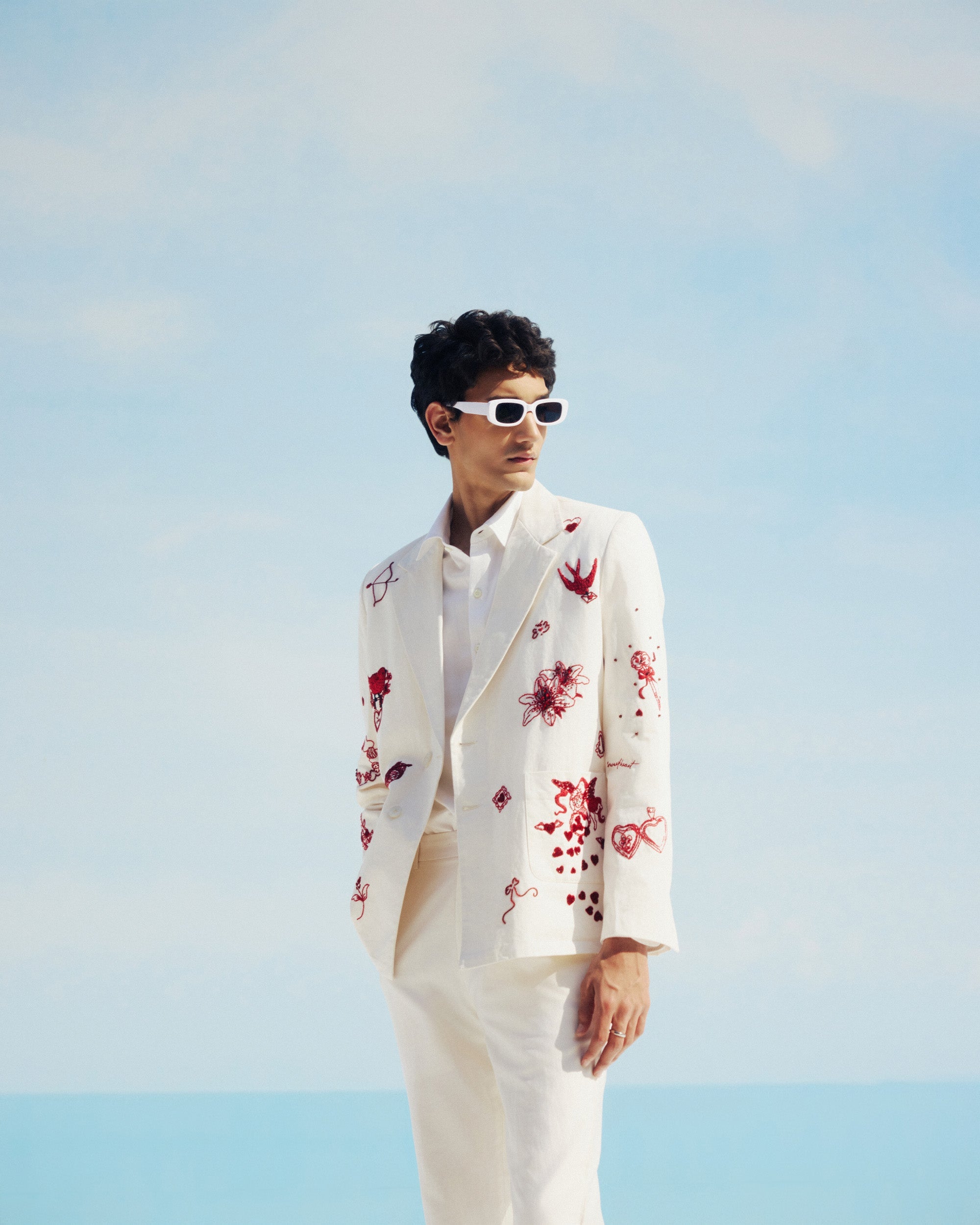 "Amour Sauvage" Hand Embroidered Blazer