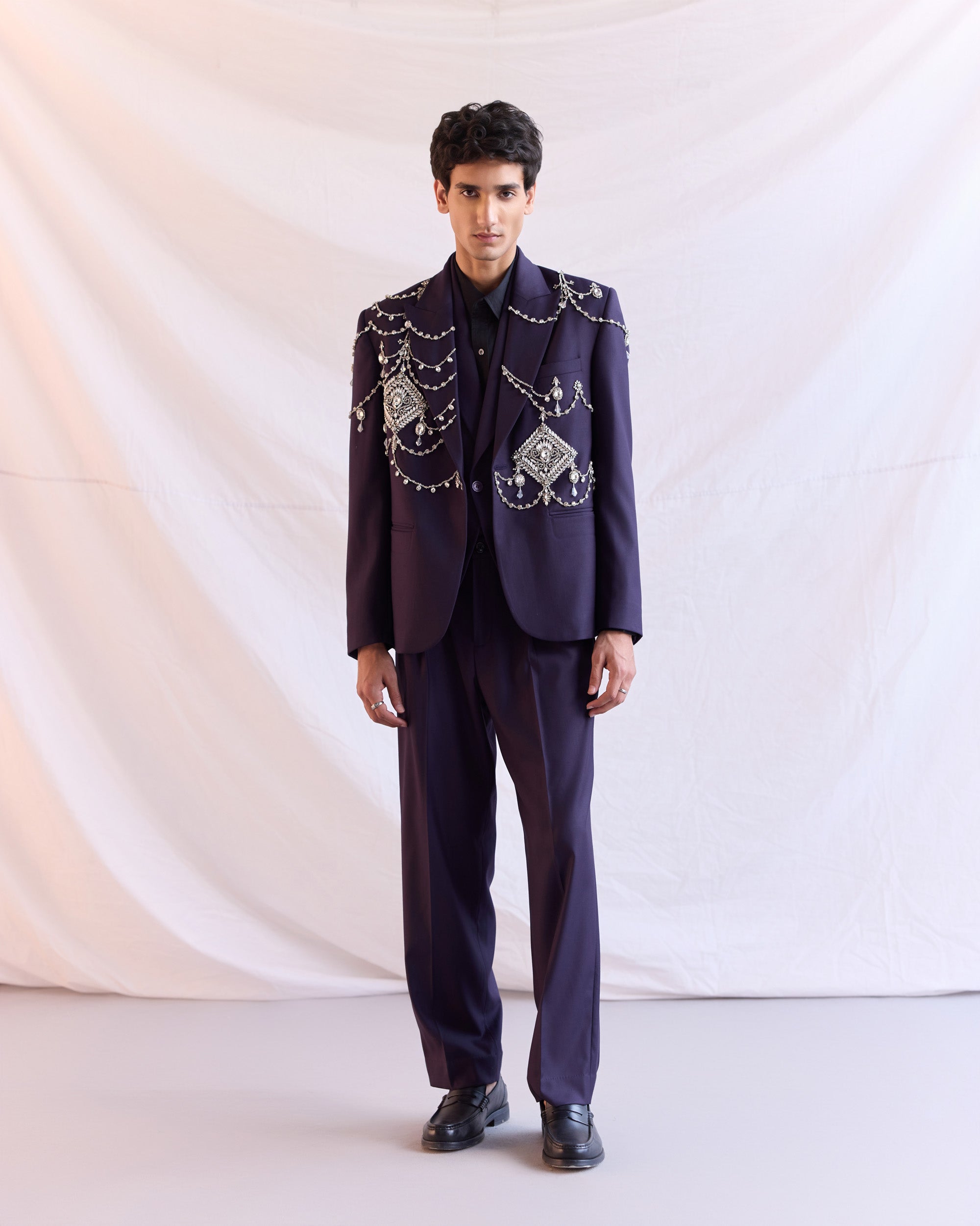 “Le Chandelier” hand embroidered blazer