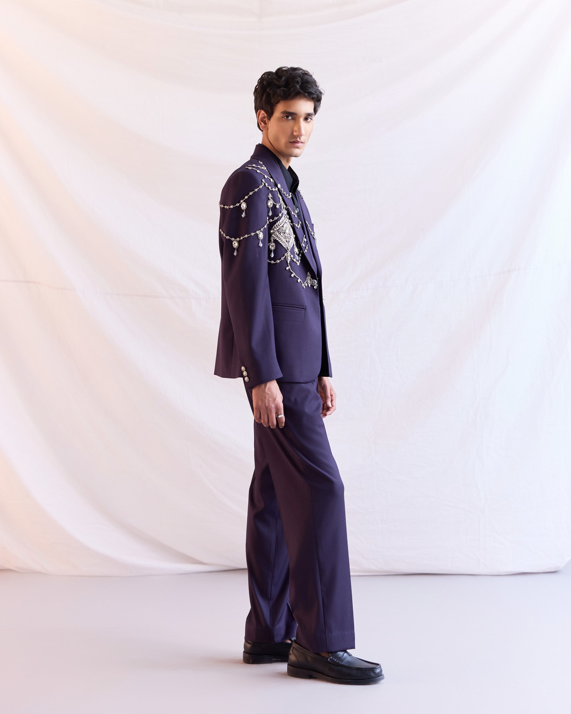 “Le Chandelier” hand embroidered blazer