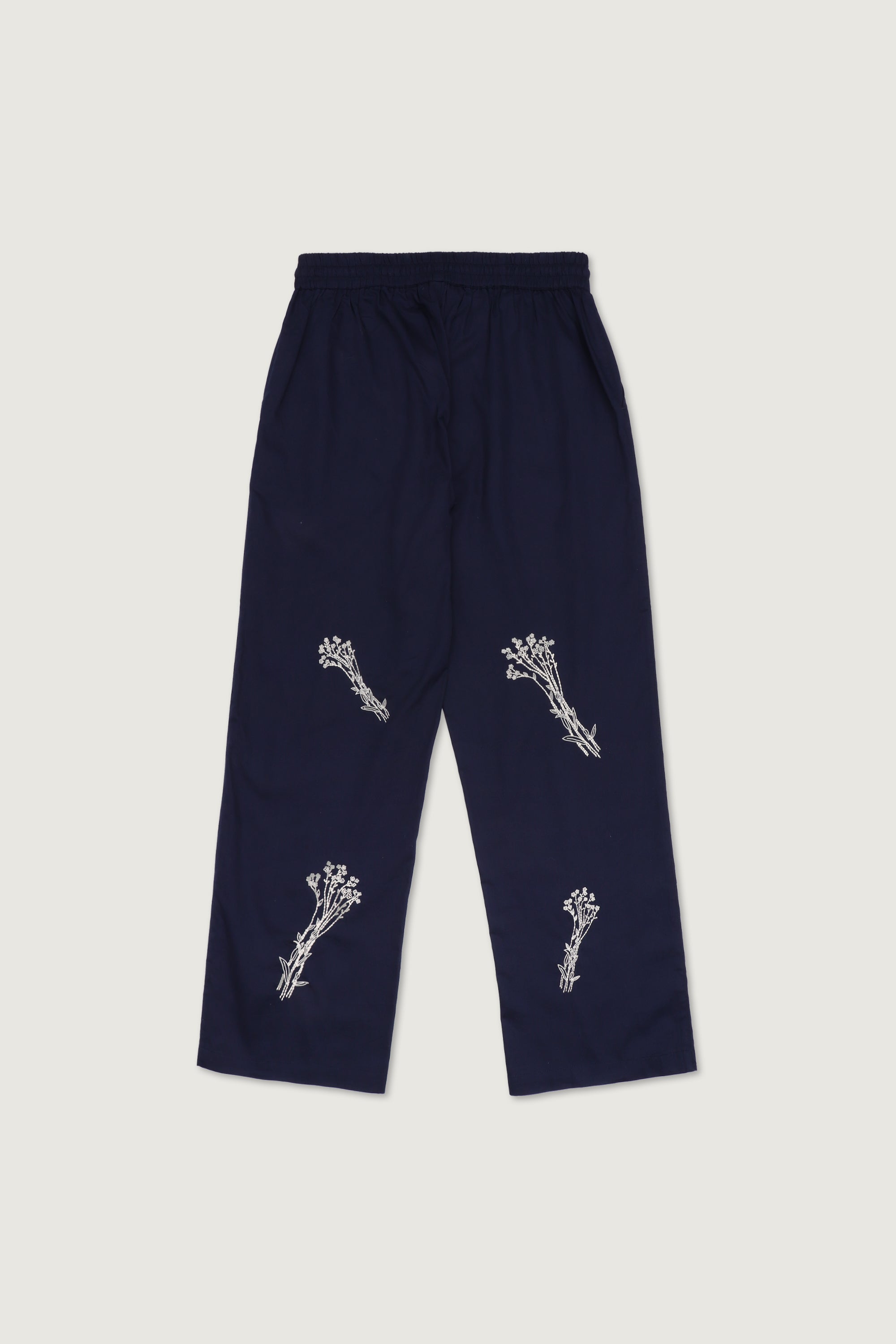 Floral bunch hand embroidered lounge pants