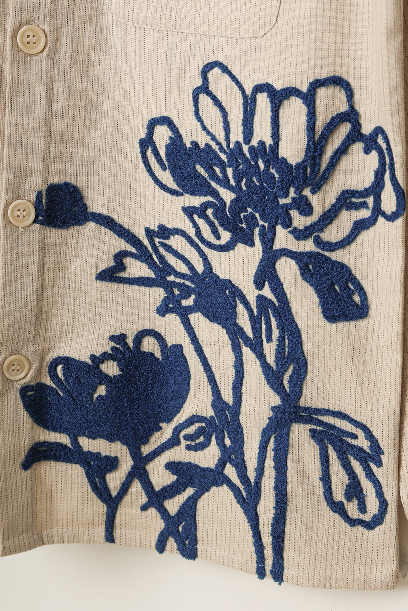 "Blue Floral" Embroidered Overshirt