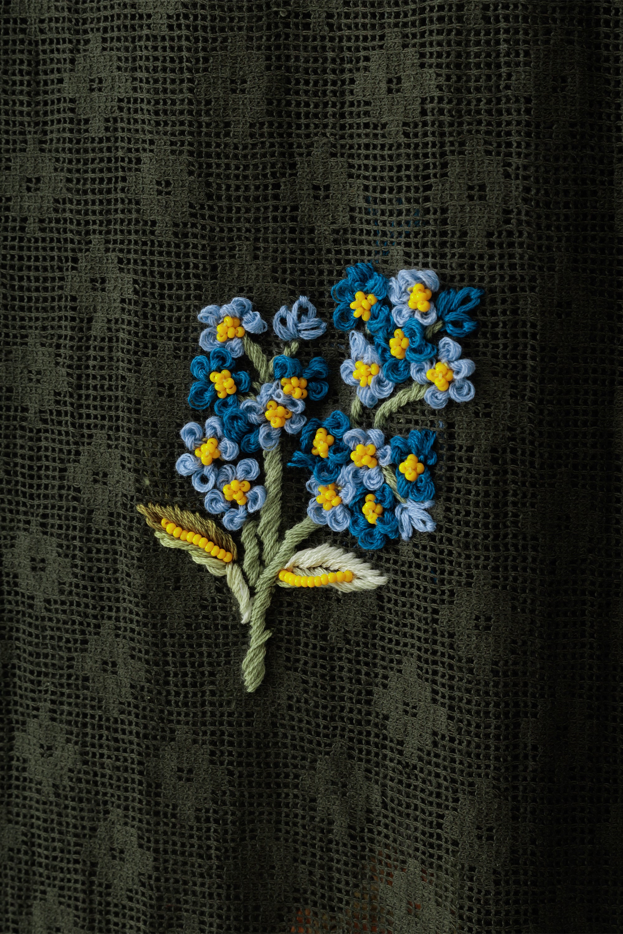 "Floral bunch" hand embroidered shirt