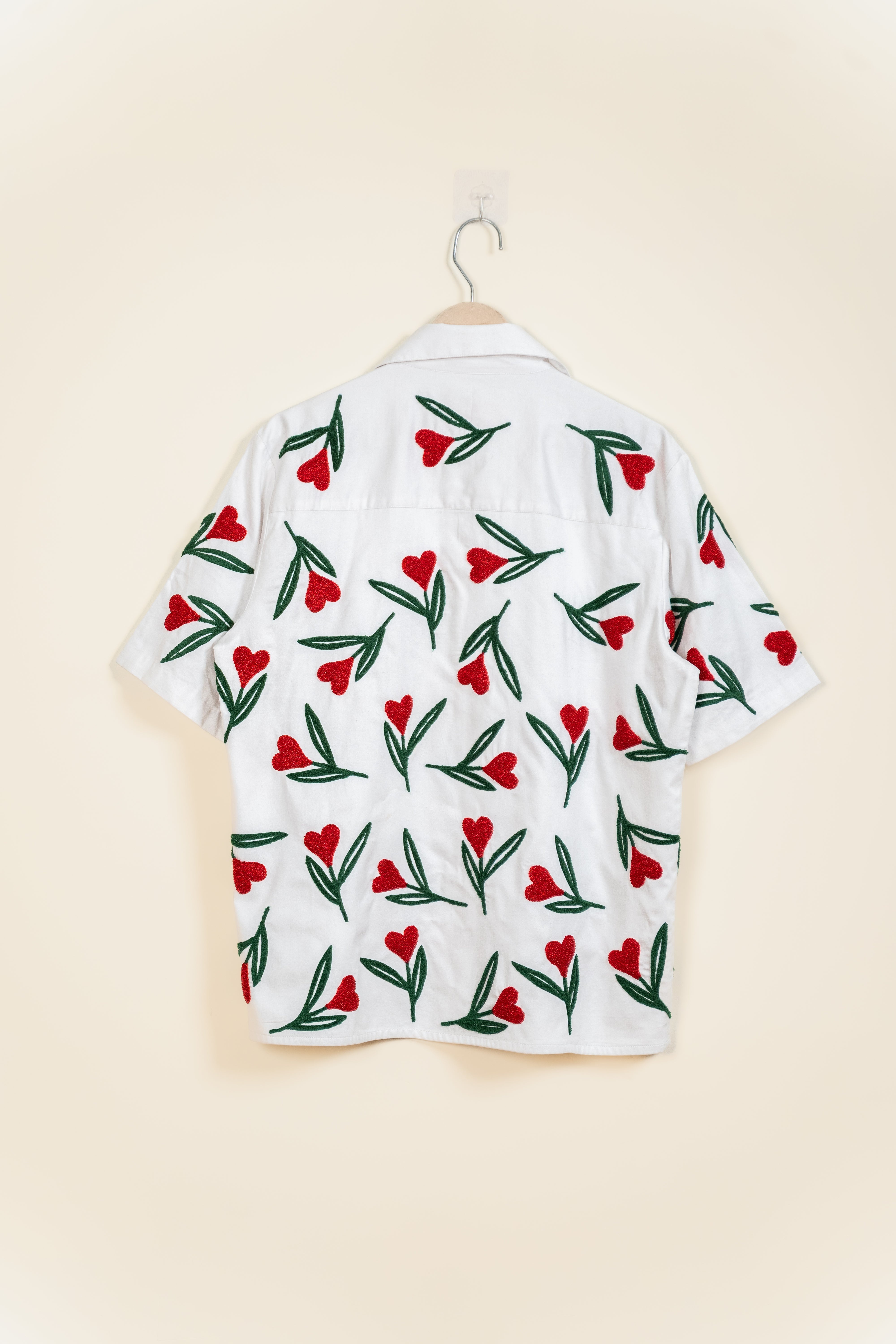 “Garden of love” hand embroidered shirt