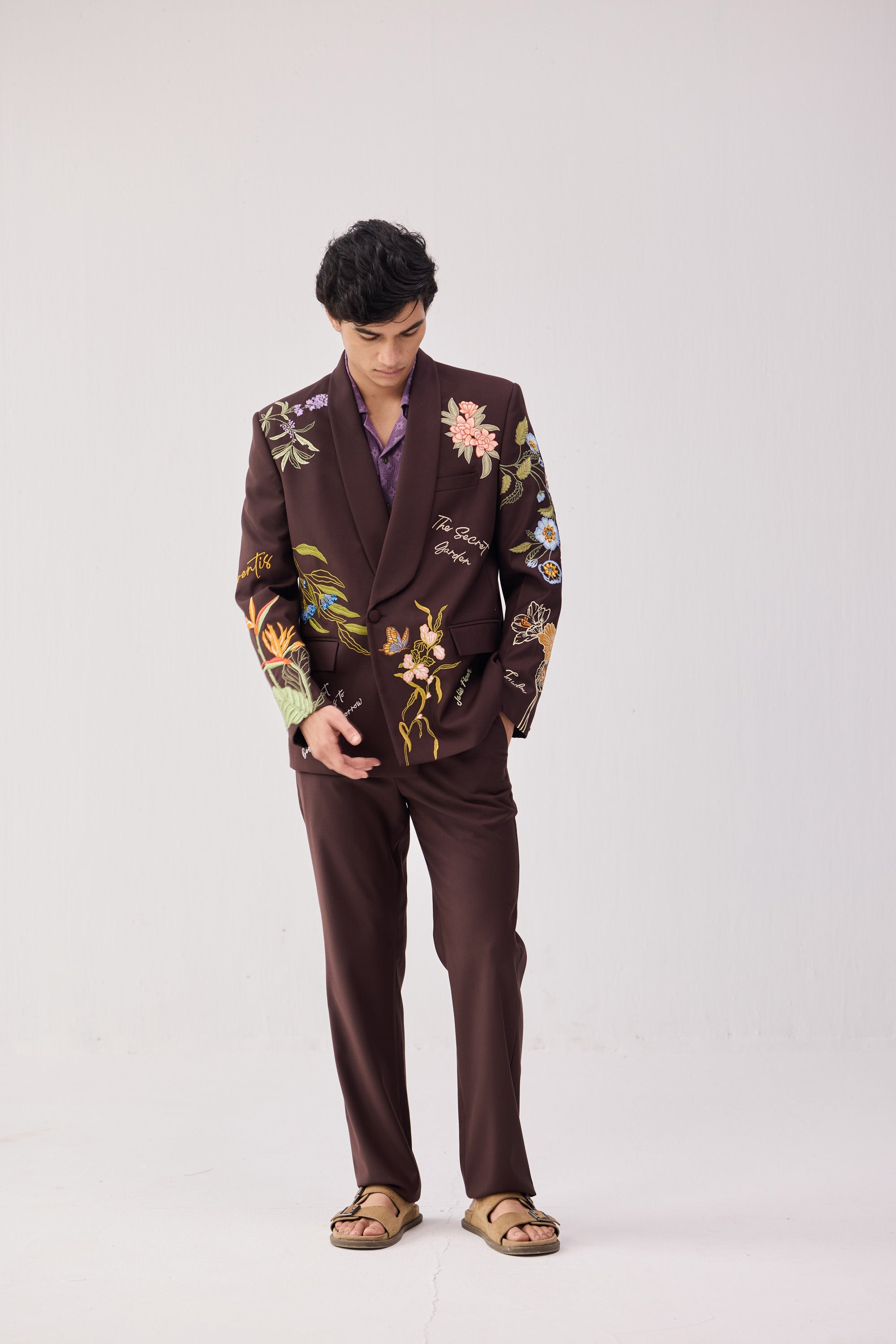 "The secret garden" embroidered casual wedding blazer