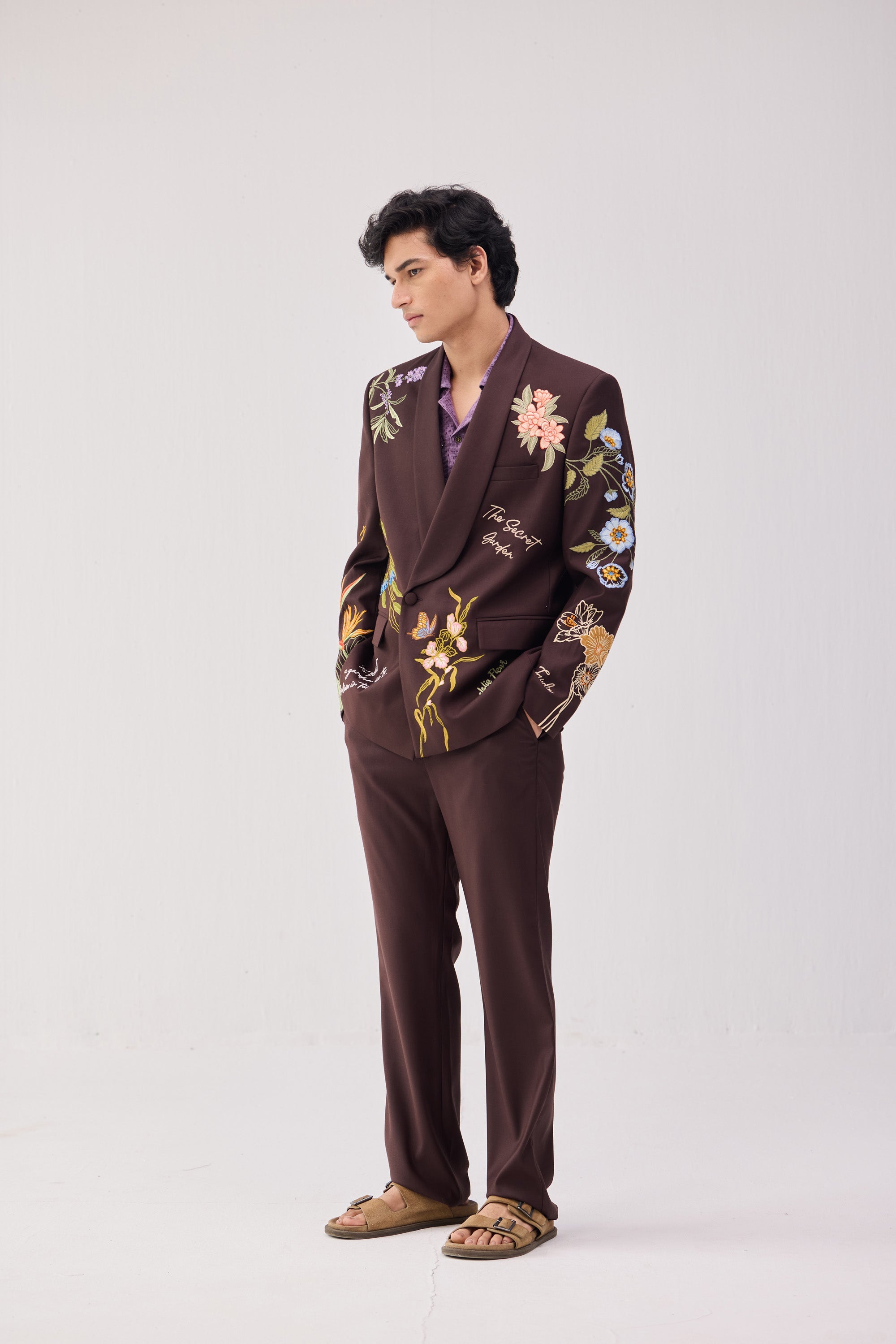 "The secret garden" embroidered casual wedding blazer