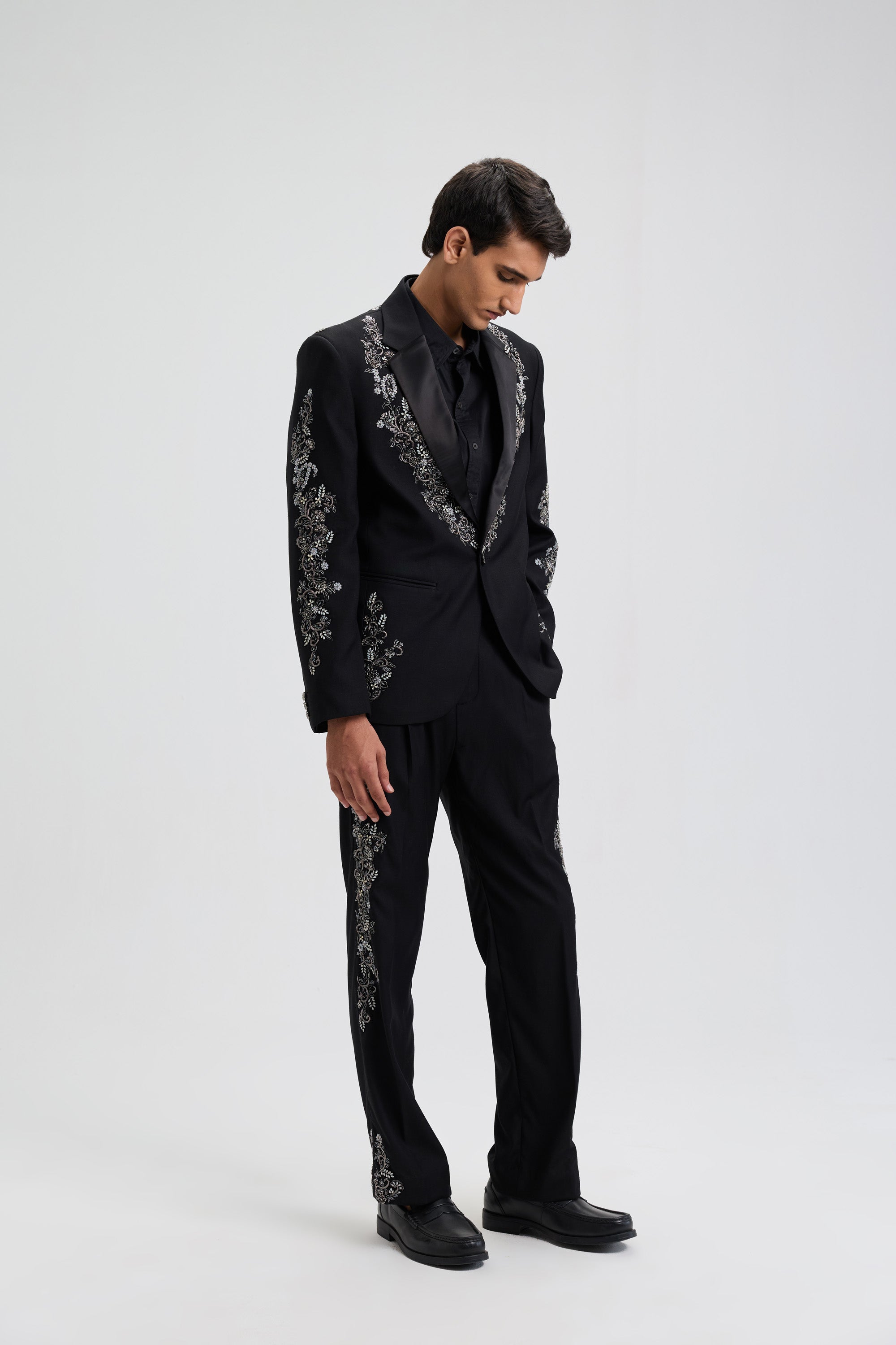 "Midnight in Paris" Hand Embroidered Pants