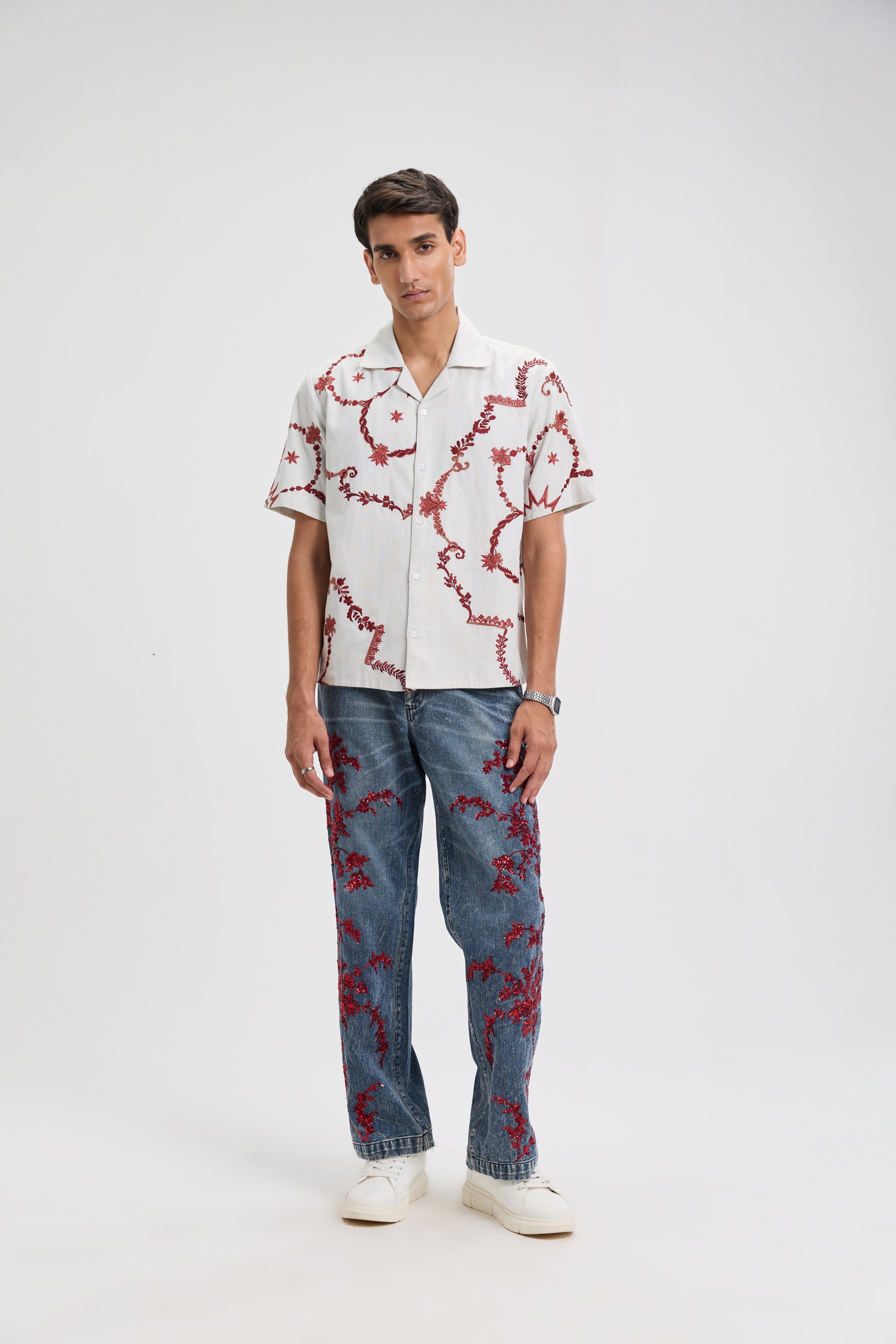 Mediterranean embroidered shirt