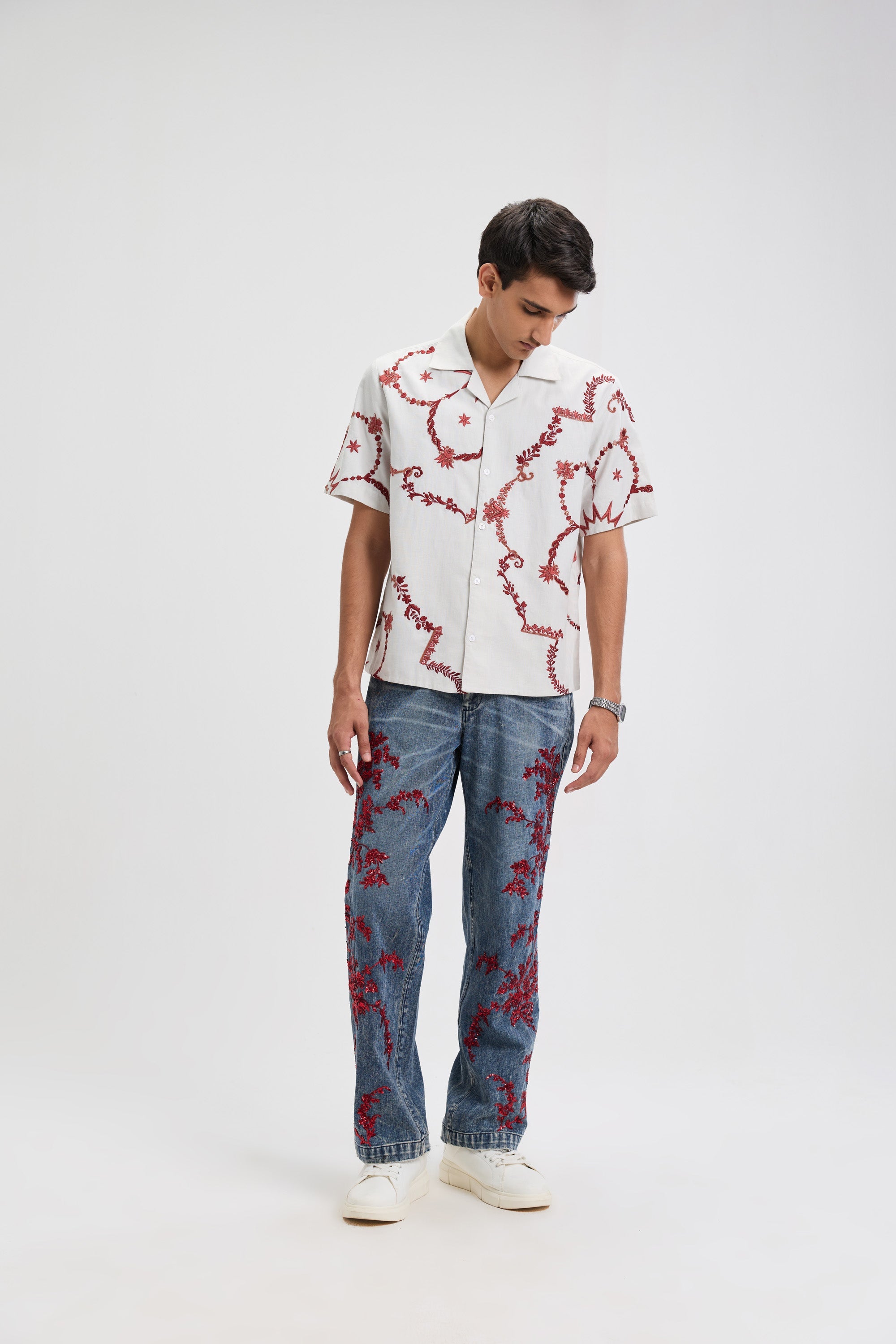 Mediterranean embroidered shirt