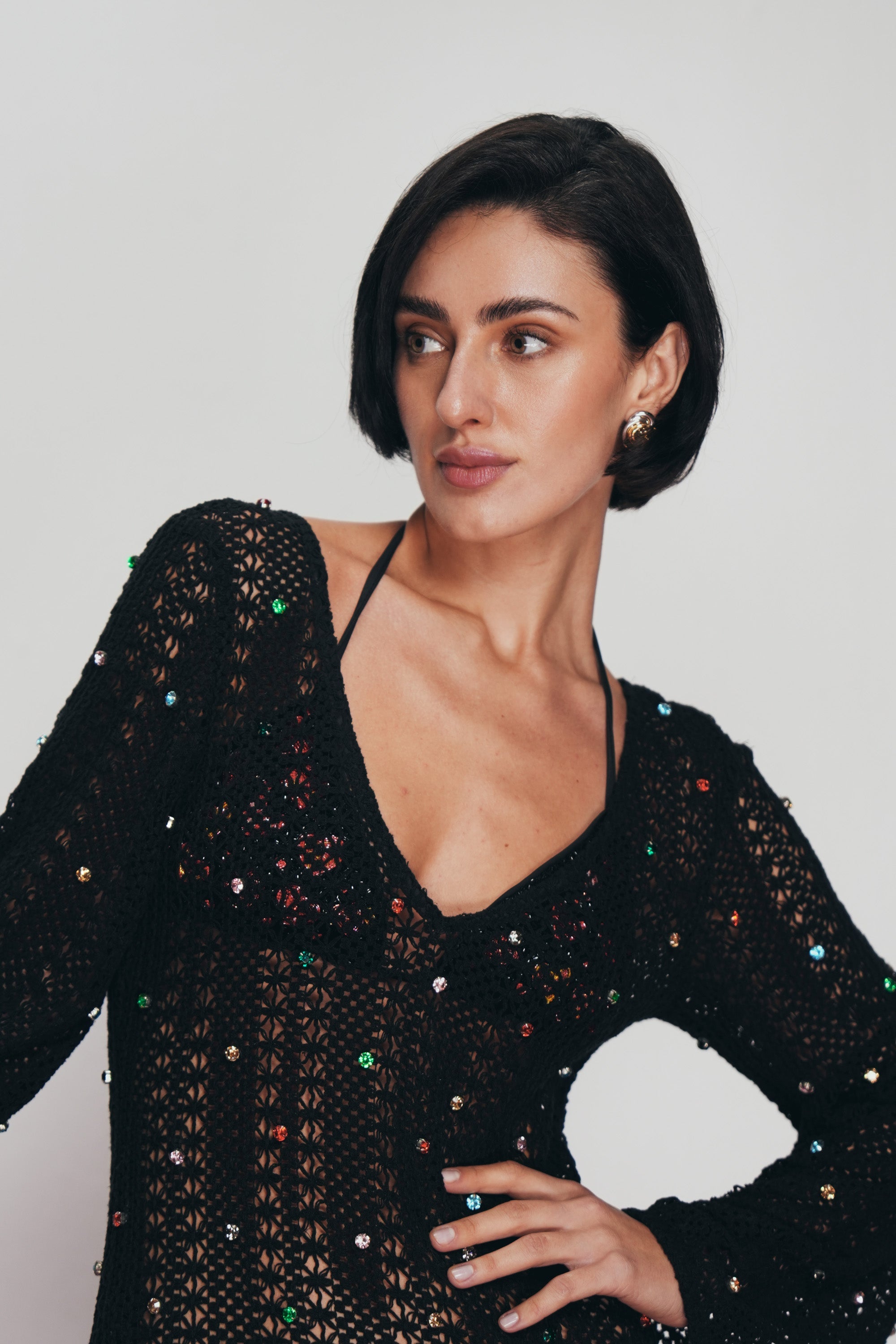 Midnight Spark Crochet Dress