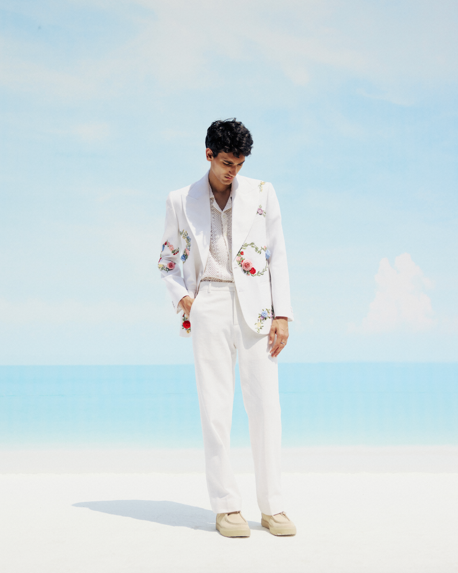 "Le fleur" hand embroidered blazer